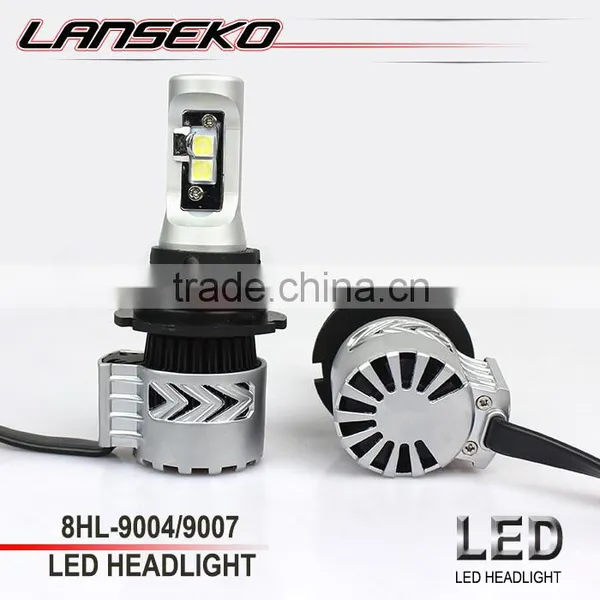 Hot Sale Car Accessories 6000lm Hi/lo Beam 12v 40w Hi/lo Beam Led Car Headlight Kit 9004 9007 h4 h7