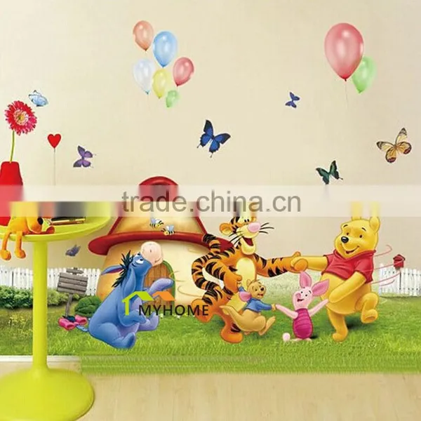 Larger (2pcs/Set) Children's Wall Decal Cute Winnie the Pooh Wall Stickers For Kids Rooms photo-6