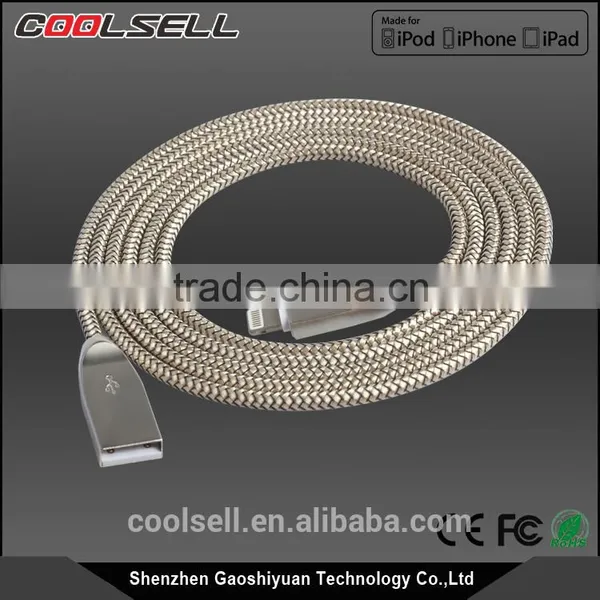 MFi Certified Cable Nylon Complex Braided Zinc Alloy 8pin USB Cable for Apple With MFi Approval for IPhone7/7plus photo-2