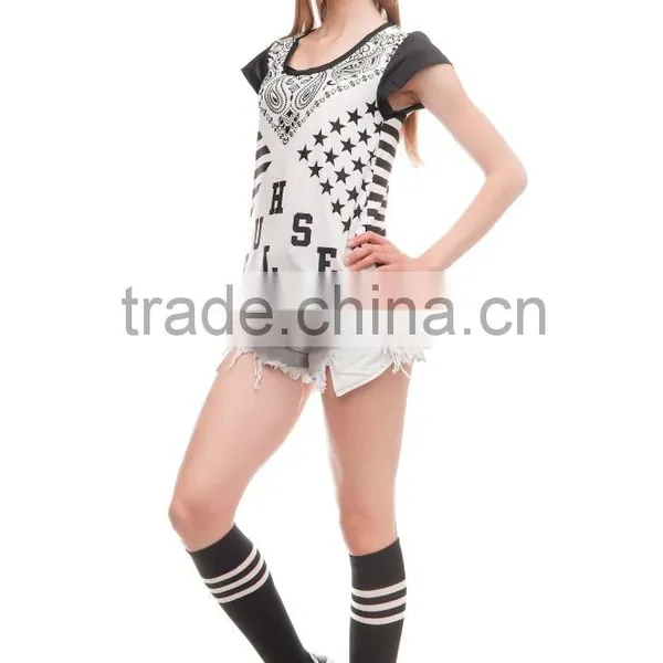 High Quality Custom 3D Printing Hustle Sports Gym Tshirt Women photo-5