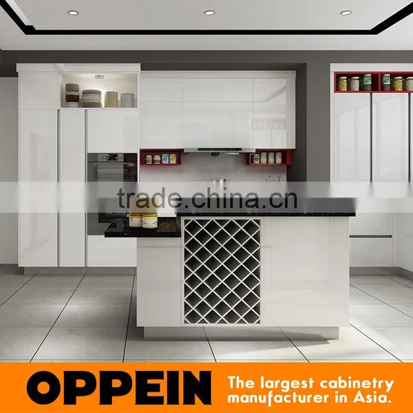 2016 New Kitchen Cabinets White HPL and Red Lacquer For Modular Kitchen Cabinets photo-3