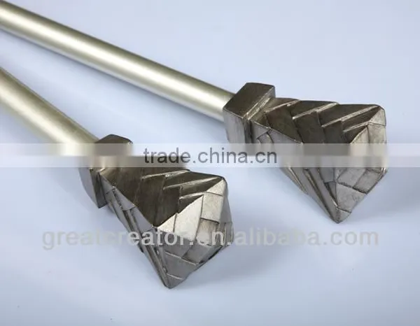 Home Decor Window Curtain Rods With Pewter Monument Resin Finials photo-2