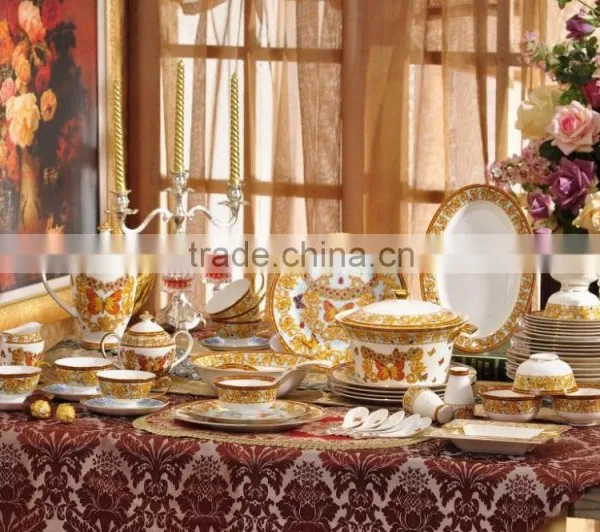 70pcs Luxury Pakistani Porcelain Dinner Set, Fine Bone China Dinner Set for 6 People photo-6