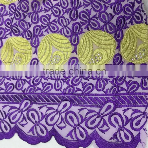 2015 Popular Design Nigerian Style Charming Big Voile Lace Polish Lace for Birde photo-4