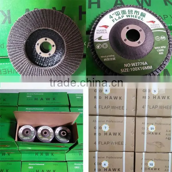 492 LG.W 4'' 100*16 Brown Fused Alumina Abrasive Flap Disc photo-2