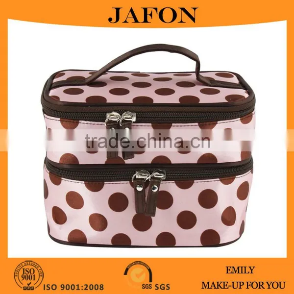 Black And White Dot Pattern Two Layers Makeup Case Bag photo-3