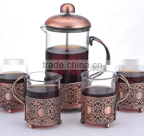 Unique French Coffee Press Golden Metal Type French Coffee Maker Press photo-3