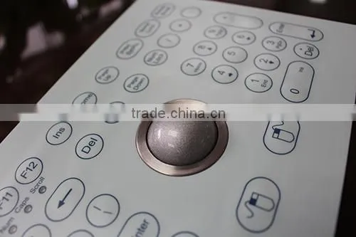 Top Panel Mount Industrial Membrane Keyboard With Optical Trackball photo-4