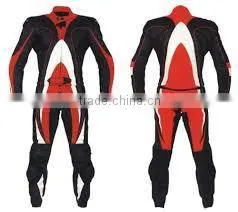 Leather Motor Bike Two Piece Multi 3 Contrasting Colour Racing Suit