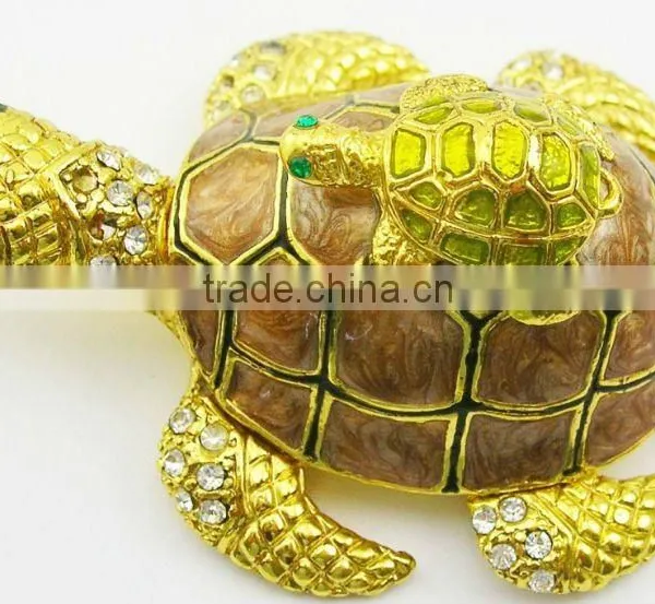Gold Plated Metal Double Turtle Trinket Jewelry Box,good Quality and Various Designs,pass SGS Factory Audit
