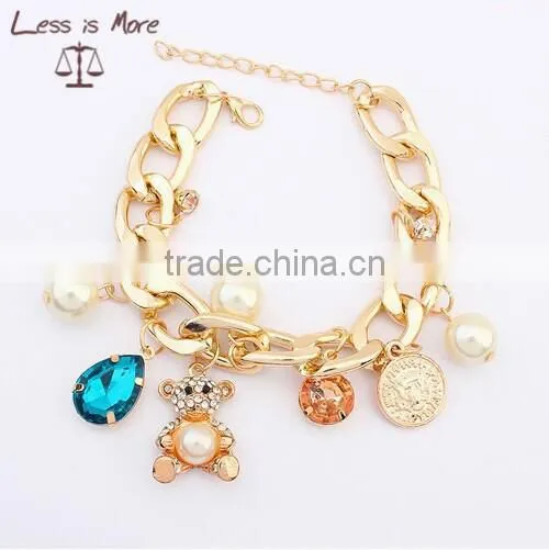 Multilayer Beads Bear Bracelet With Tassel Pendant Bracelet