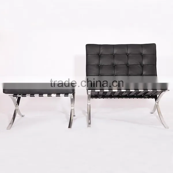 Premium Pavilion Barcelona Style Lounge Chairs Black photo-3