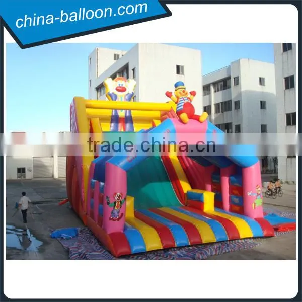 Giant Inflatable Clown Slide/ Colorful Super Slide Bouncer for Fun City