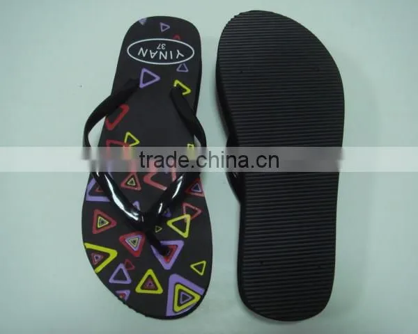 663 LOULUEN Summer Printed EVA Slippers Women Wedge Flip Flops Wholesale photo-4