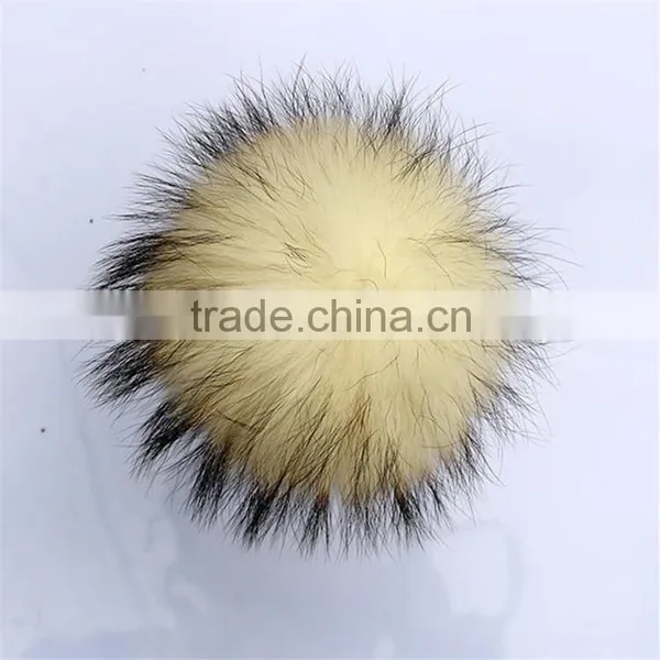2016/2017 Fluffy 13cm Colorful Raccoon Fur Pom Poms for Beanie Hats/with Keychain photo-4
