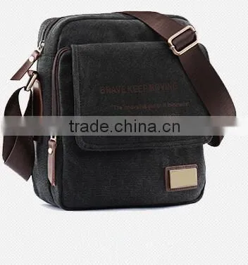 2016 Factory Manufactory Custom Mens Vintage School Shoulder Bag Pocket Briefcase Casual Messenger Bag Canvas Cloth photo-2