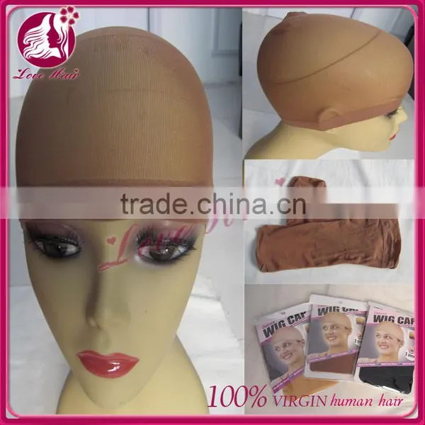 Stock 100% Human Hair Lace Wig Cotton Material Wig Cap