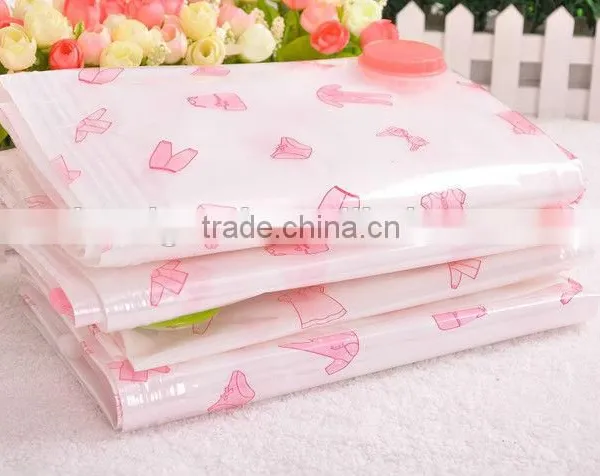 2014 New Small Space Saver Printed Vacuum Storage Bags 50cm*70cm for Clothes Blankets photo-3