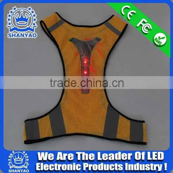 Polyester Highly Visible Reflective LED Warning Vest/ Safety LED Roadway Warning Vest photo-3