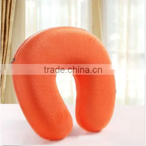 HOT Orange Memory Foam Neck U-Shape Headrest Pillow Car Air Flight Travel Pillow