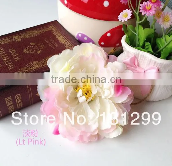 Silk Fabric Artificial Peony Flower Silk Flower Head photo-3