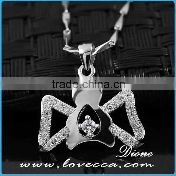 New Wholesale Best Price Bat Silver Crystal Sterling Silver Pendant Necklace photo-2