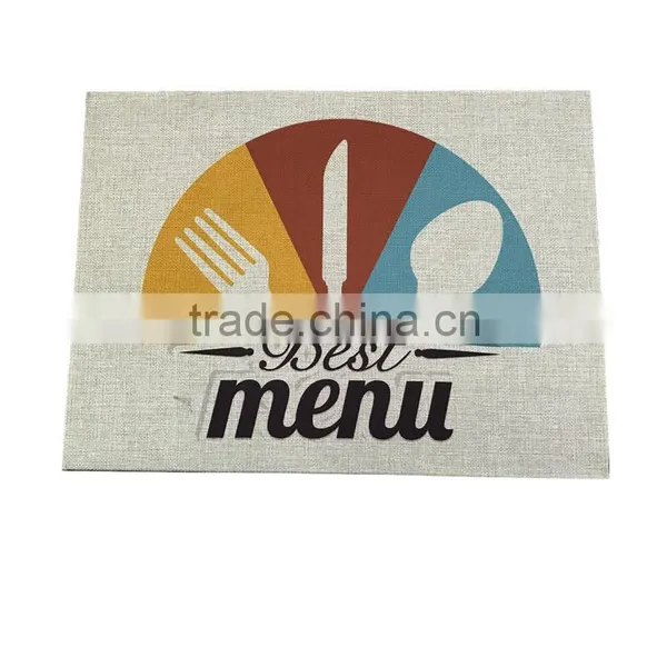 Small Order Accept Digital Printed Linen Fabric Custom Table Mat photo-4