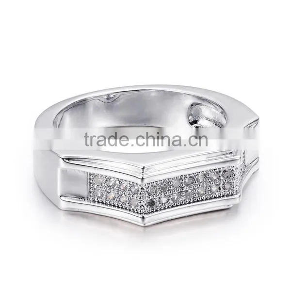 925 Sterling Silver Ring Inlay Diamond,silver Ring Designs for Girl photo-2