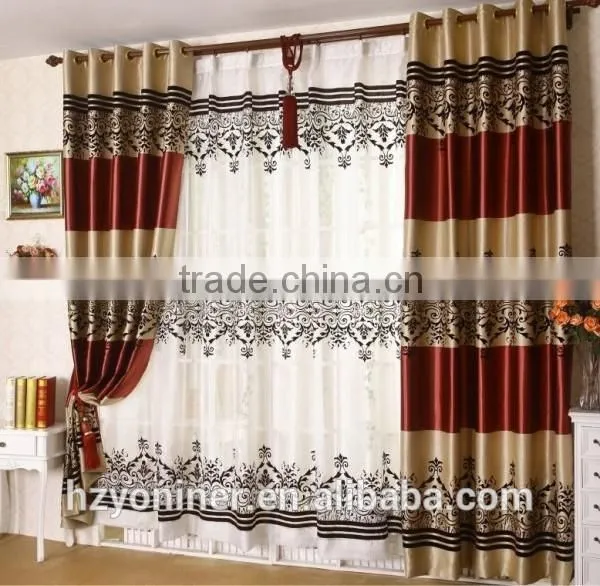 2015 Hot Sale Flocking Designed Window; Made up Curatin in Hotel or Home photo-5