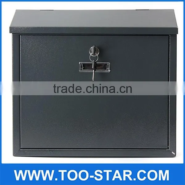 355x315x85mm Black Post Letter Box Mail Box Lockable Stainless Steel Wall Mount Mail Boxes photo-5