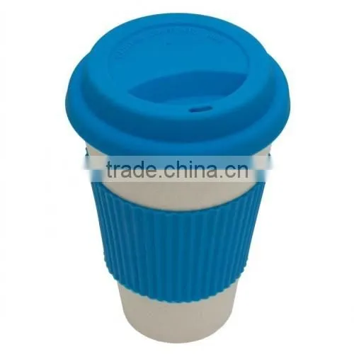 14OZ Bamboo Fiber Mug Cup With Silicone Lid photo-4