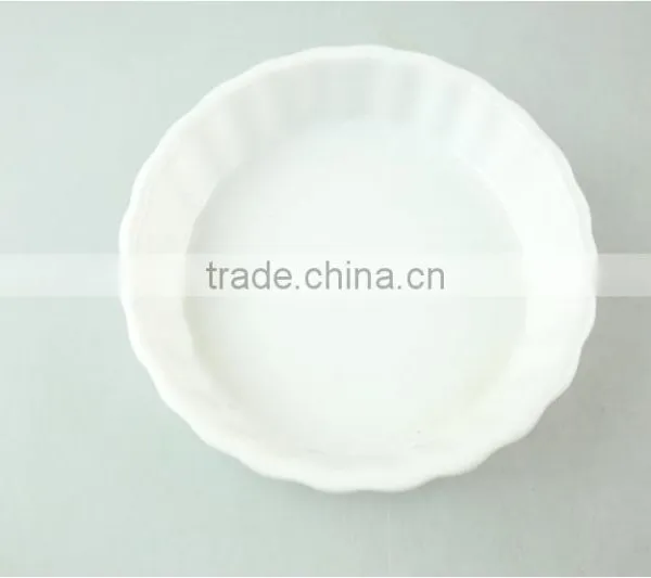 Stocklot Round Wave Shape White Ceramic Bakeware photo-2