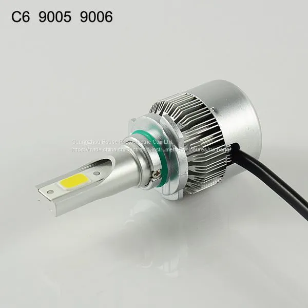 Led Headlight C6 9005 9006 Cob 30W/Bulb(60W/Set) 6400lm/set(3200lm/b LED COB LED Headlight Bulbs Hi/Lo photo-4