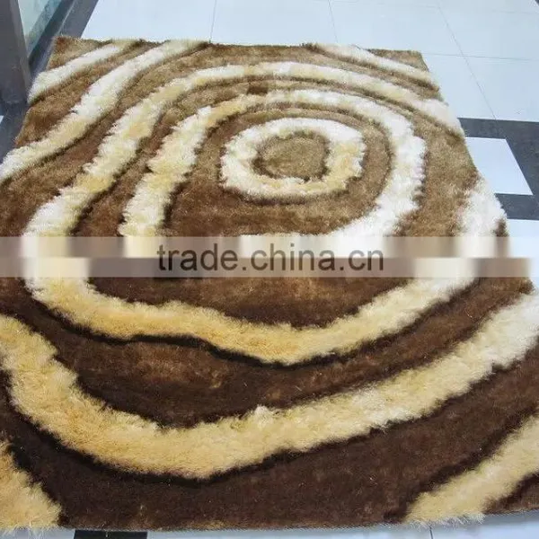 Thick Vibrant Blue 3D Style Floral Sparkle Mat Deep Glossy Shag Pile Floor Rugs photo-6