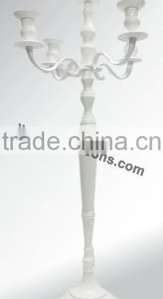 Wedding White Candelabra 5 Light With Flower Bowl( Optional) / Aluminium Candelabra for Decoration 90 Cms photo-4