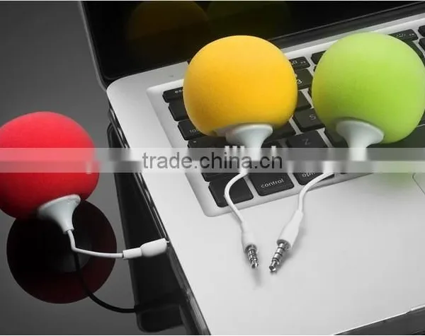 2016 Hot Selling Portable Sponge USB Mini Ball Speaker With 3.5mm Jack Audio Cable for All Mobile Phone, Laptop Etc photo-5