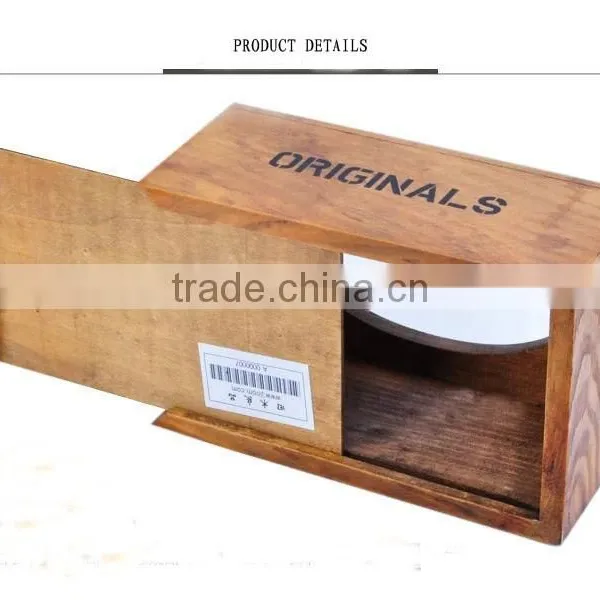 High-end Vintage Wooden Car Tissue Pumping Toilet Paper Cassette Toilet Tissue Box Continental photo-2