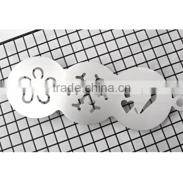 OEM Cheap 3 in 1 Stainless Steel Coffee Stencil Cupcake Cookie Stencils as Seen on tv photo-3