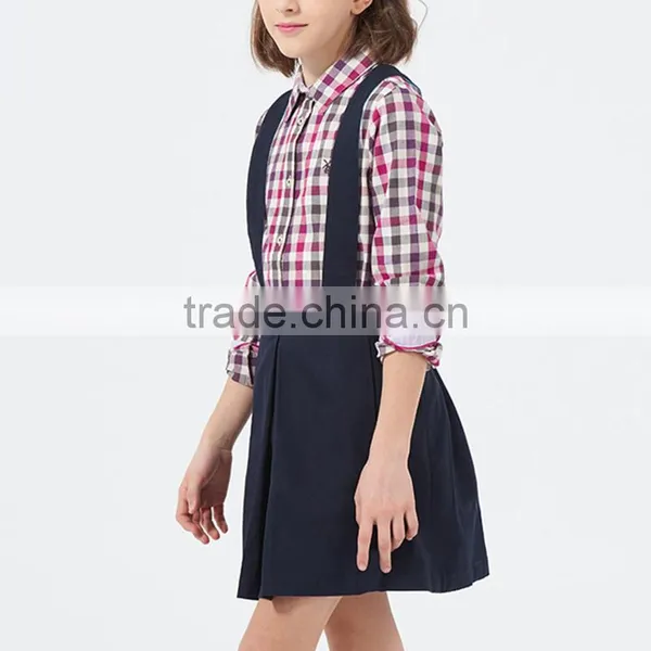 British Style 2017 Spring Student Girls Shirt Long Sleeved Cotton Plaid Shirt for Girl photo-6