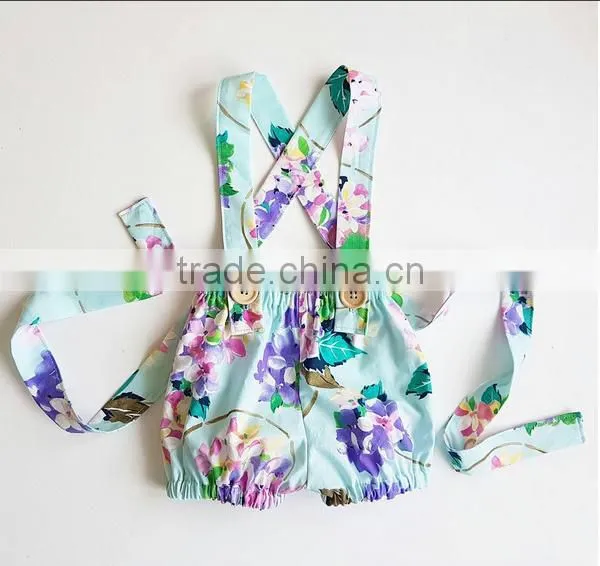 Custom Boutique Baby Girl Flower Printed Bubble Cotton Pants photo-5