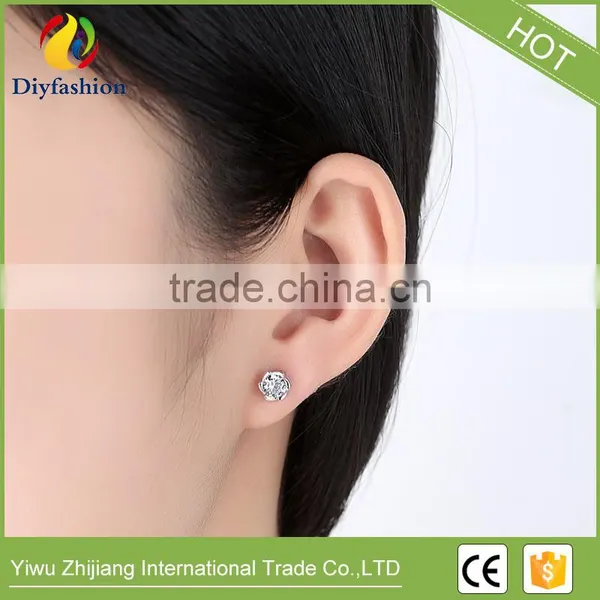 Beautiful Flower Shape Plum Blossom Cubic Zircon Stud Earring for Women photo-4