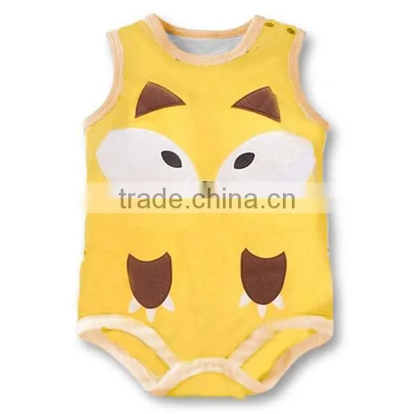 Hot Selling Cartoon Animals Sleeveless Cute Pure Cotton Baby Romper photo-6