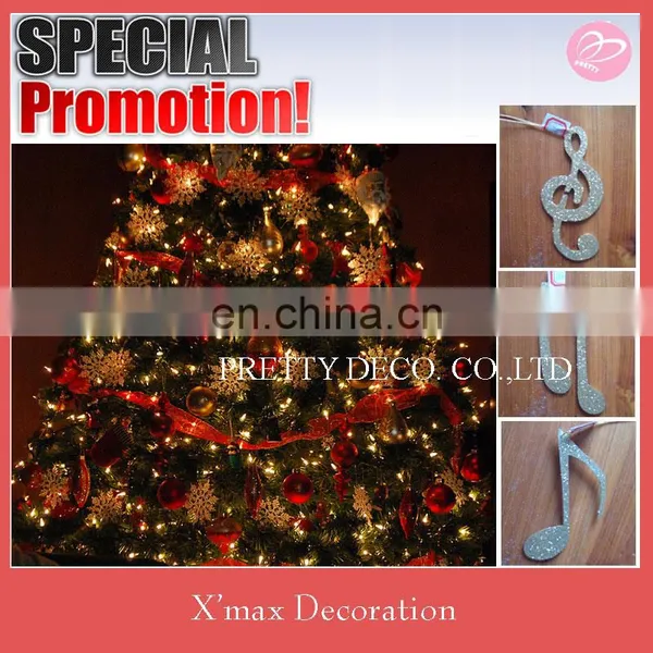 Sliver Glitter Musical Notes Shaped Christmas Tree Decoration