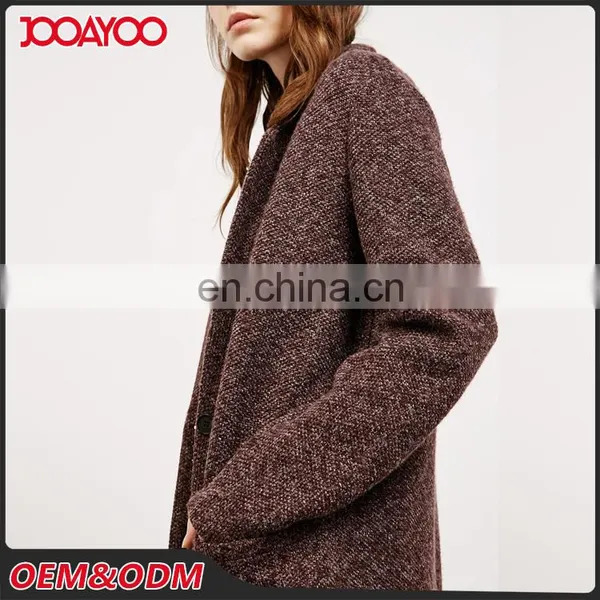 Custom Coat Design 2016 Women Single Button Garnet Long Winter Coats photo-3