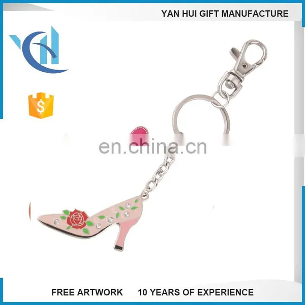 Fancy Cheap Colorful Fashion Metal Pendant Decoration Keychain With Key Ring photo-5