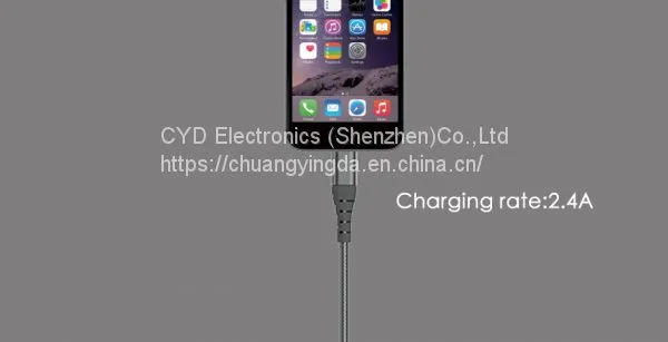 MFi Lightning Cable With Aluminum Connector and Metal Nylon Braided Cable, 1m/1.8m 2.4a photo-5