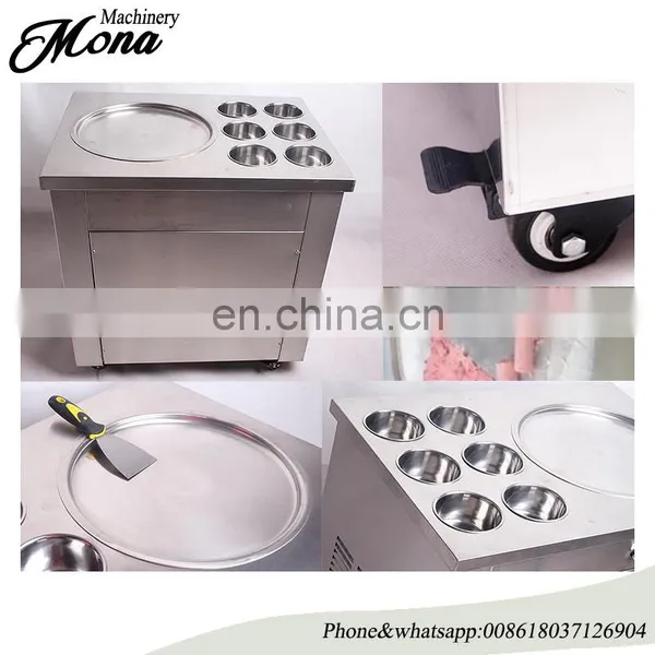 Portable Tasty Fry Ice Cream Maker Flat Pan Real Fruit Fry Ice Cream Machine photo-5