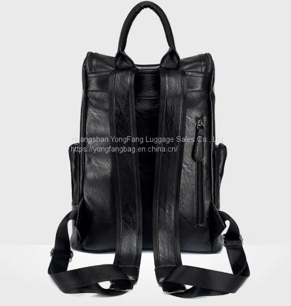 New Leather Casual Backpack Computer Bag photo-3