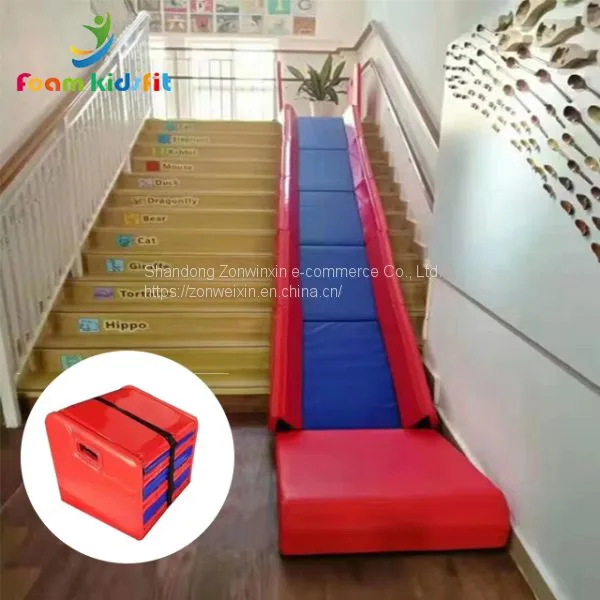 Indoor kids  soft play sponge foam the safest  big folding  slide
