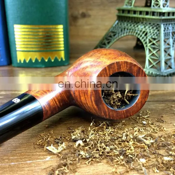 Briar Tobacco Pipe 9MM Activated Carbon Filter Briar Wooden Classic Curved High-end Pipe photo-5